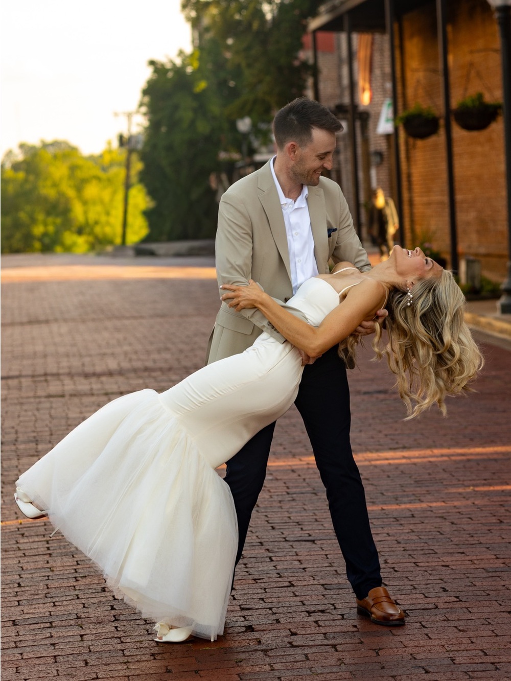 Oh Polly Blush Tulle Mermaid Gown